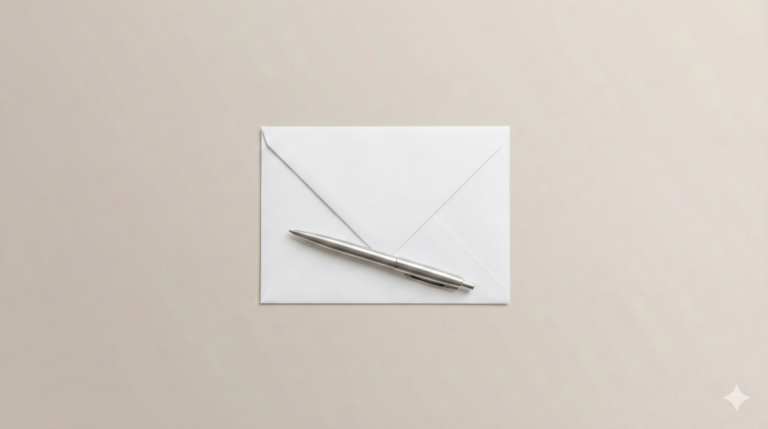 結婚式の招待状とペン。友人として出席する際のマナー