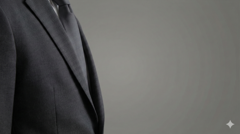 葬儀の平服マナー：ダークグレースーツとグレーネクタイの着用例