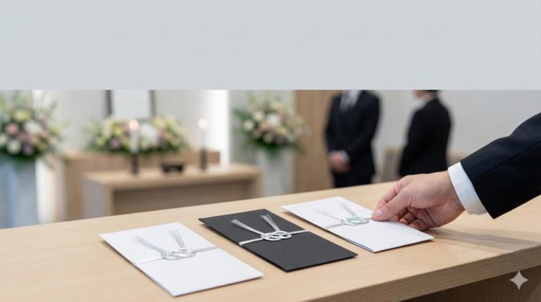 会社関係の葬儀で包む香典の相場を解説するイメージ画像