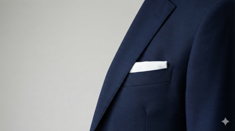 結婚式二次会向け、カジュアルでも失礼にならないリネンジャケットと白いポケットチーフの着こなし例