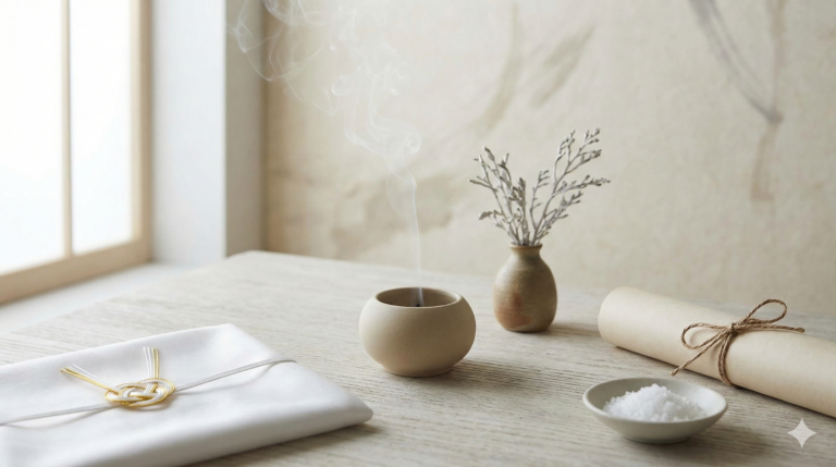 冠婚葬祭マナーの考え方を落ち着いた雰囲気で表現したイメージ